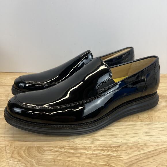 Cole Haan Loafers Black Patent Leather Slip On Grand.OS Lunargrand Size 10.5 main image 7